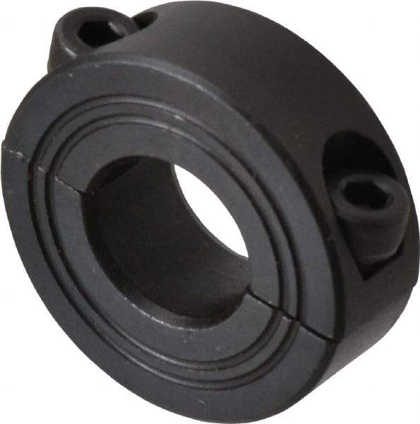 Climax Metal Products - 14mm Bore, Steel, Two Piece Shaft Collar - 1-1/4" Outside Diam - Makers Industrial Supply