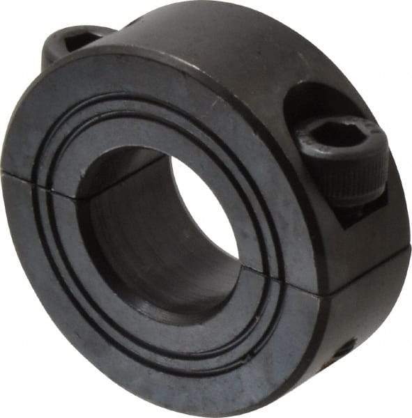 Climax Metal Products - 16mm Bore, Steel, Two Piece Shaft Collar - 1-3/8" Outside Diam - Makers Industrial Supply