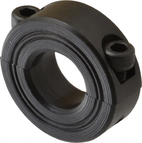 Climax Metal Products - 18mm Bore, Steel, Two Piece Shaft Collar - 1-1/2" Outside Diam - Makers Industrial Supply