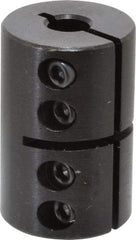 Climax Metal Products - 1/4" Inside x 13/16" Outside Diam, Rigid Coupling without Keyway - 1-1/4" Long - Makers Industrial Supply