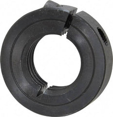 Climax Metal Products - 1-8 Thread, Steel, One Piece Threaded Shaft Collar - 1-3/4" Outside Diam, 1/2" Wide - Makers Industrial Supply