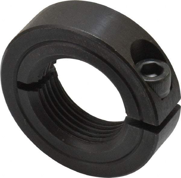 Climax Metal Products - 1-14 Thread, Steel, One Piece Threaded Shaft Collar - 1-3/4" Outside Diam, 1/2" Wide - Makers Industrial Supply