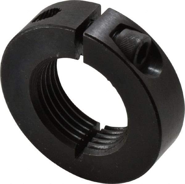 Climax Metal Products - 1-1/8-12 Thread, Steel, One Piece Threaded Shaft Collar - 1-7/8" Outside Diam, 1/2" Wide - Makers Industrial Supply