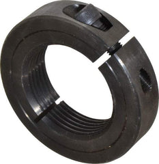 Climax Metal Products - 1-1/2-12 Thread, Steel, One Piece Threaded Shaft Collar - 2-3/8" Outside Diam, 9/16" Wide - Makers Industrial Supply