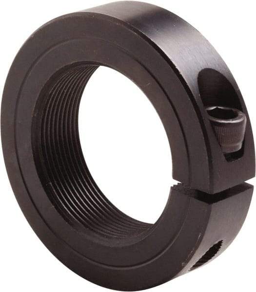 Climax Metal Products - 1-3/4-16 Thread, Steel, One Piece Threaded Shaft Collar - 2-3/4" Outside Diam, 11/16" Wide - Makers Industrial Supply