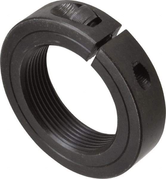 Climax Metal Products - 2-12 Thread, Steel, One Piece Threaded Shaft Collar - 3" Outside Diam, 11/16" Wide - Makers Industrial Supply