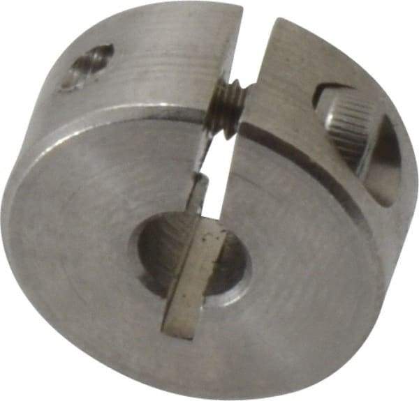 Climax Metal Products - 3/16" Bore, Stainless Steel, One Piece Clamp Collar - 11/16" Outside Diam, 5/16" Wide - Makers Industrial Supply