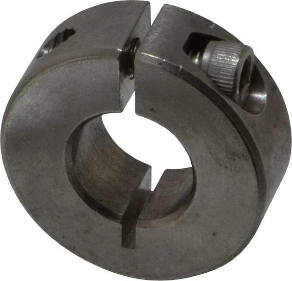 Climax Metal Products - 1/2" Bore, Stainless Steel, One Piece Clamp Collar - 1-1/8" Outside Diam, 13/32" Wide - Makers Industrial Supply