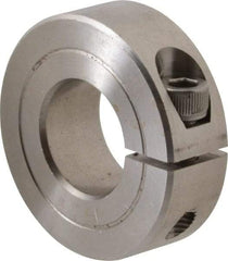 Climax Metal Products - 11/16" Bore, Stainless Steel, One Piece One Piece Split Shaft Collar - 1-1/2" Outside Diam, 1/2" Wide - Makers Industrial Supply