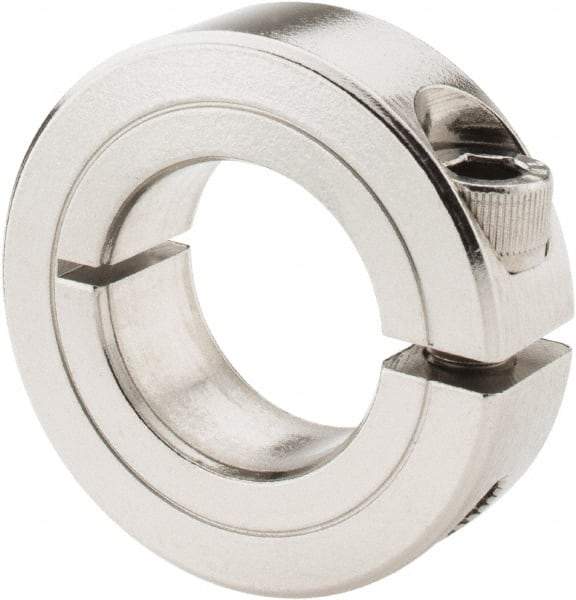 Climax Metal Products - 7/8" Bore, Stainless Steel, One Piece Clamp Collar - 1-5/8" Outside Diam, 1/2" Wide - Makers Industrial Supply