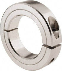 Climax Metal Products - 1-1/2" Bore, Stainless Steel, One Piece Clamp Collar - 2-3/8" Outside Diam, 9/16" Wide - Makers Industrial Supply