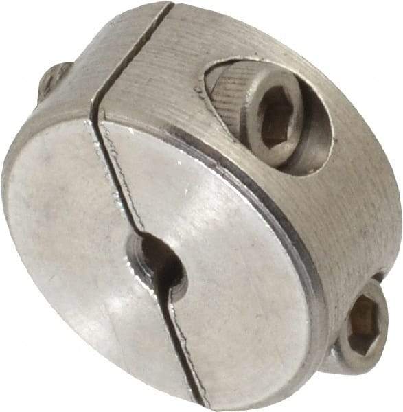 Climax Metal Products - 1/8" Bore, Stainless Steel, Two Piece Shaft Collar - 11/16" Outside Diam, 5/16" Wide - Makers Industrial Supply