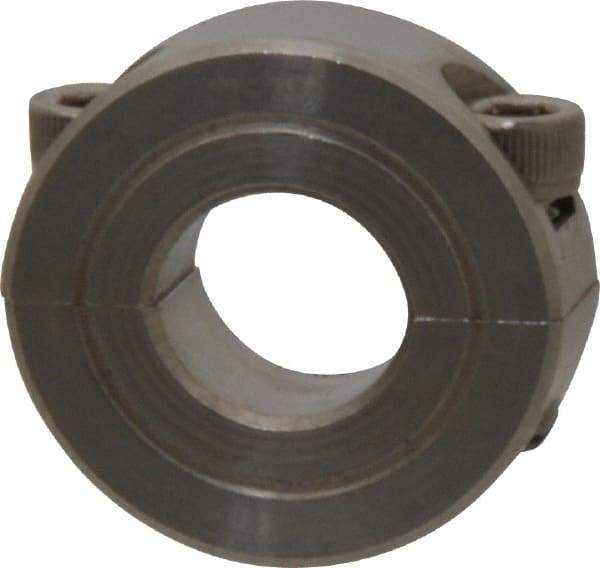 Climax Metal Products - 1/2" Bore, Stainless Steel, Two Piece Shaft Collar - 1-1/8" Outside Diam, 13/32" Wide - Makers Industrial Supply