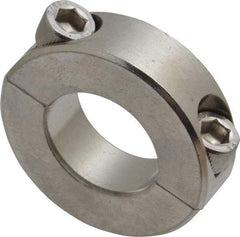 Climax Metal Products - 7/8" Bore, Stainless Steel, Two Piece Shaft Collar - 1-5/8" Outside Diam, 1/2" Wide - Makers Industrial Supply