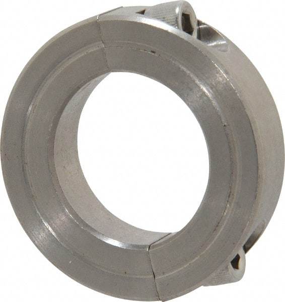 Climax Metal Products - 1-1/8" Bore, Stainless Steel, Two Piece Shaft Collar - 1-7/8" Outside Diam, 1/2" Wide - Makers Industrial Supply