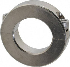 Climax Metal Products - 1-3/16" Bore, Stainless Steel, Two Piece Shaft Collar - 2-1/16" Outside Diam, 1/2" Wide - Makers Industrial Supply