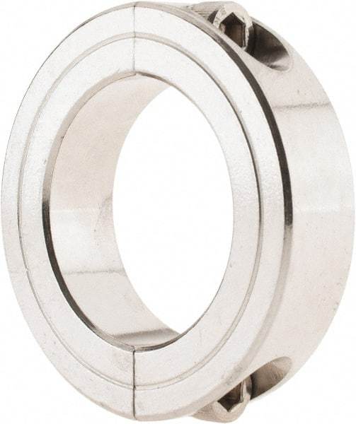 Climax Metal Products - 1-7/16" Bore, Stainless Steel, Two Piece Shaft Collar - 2-1/4" Outside Diam, 9/16" Wide - Makers Industrial Supply