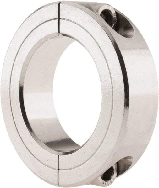 Climax Metal Products - 1-5/8" Bore, Stainless Steel, Two Piece Shaft Collar - 2-5/8" Outside Diam, 11/16" Wide - Makers Industrial Supply