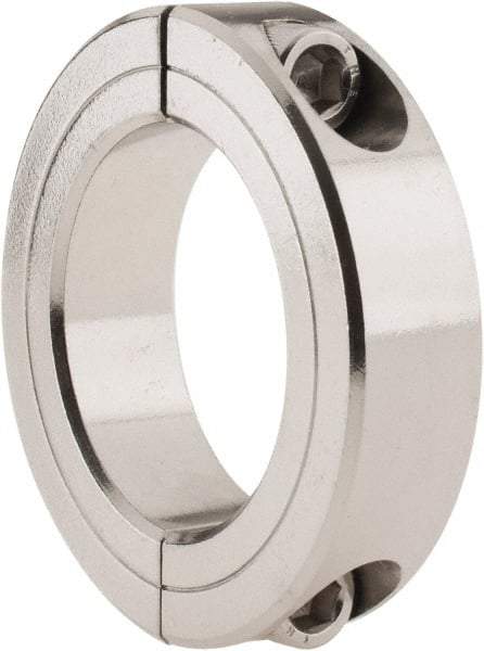 Climax Metal Products - 1-3/4" Bore, Stainless Steel, Two Piece Shaft Collar - 2-3/4" Outside Diam, 11/16" Wide - Makers Industrial Supply