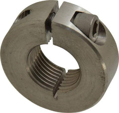 Climax Metal Products - 3/4-16 Thread, Stainless Steel, One Piece Threaded Shaft Collar - 1-1/2" Outside Diam, 1/2" Wide - Makers Industrial Supply