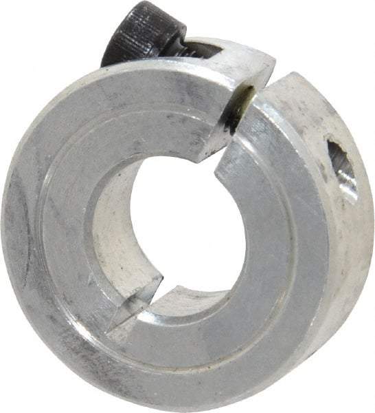 Climax Metal Products - 1/2" Bore, Aluminum, One Piece Clamp Collar - 1-1/8" Outside Diam, 13/32" Wide - Makers Industrial Supply