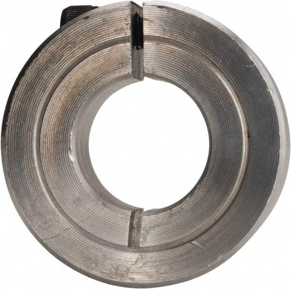 Climax Metal Products - 11/16" Bore, Aluminum, One Piece Clamping Shaft Collar - 1-1/2" Outside Diam, 1/2" Wide - Makers Industrial Supply