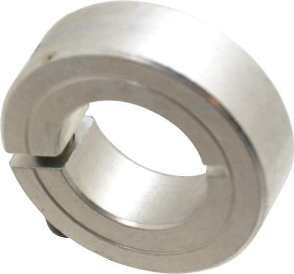 Climax Metal Products - 7/8" Bore, Aluminum, One Piece Clamp Collar - 1-5/8" Outside Diam, 1/2" Wide - Makers Industrial Supply