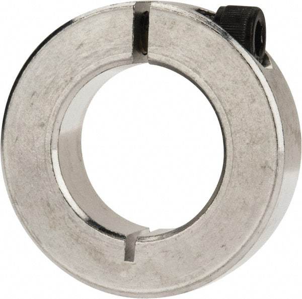 Climax Metal Products - 1" Bore, Aluminum, One Piece Clamp Collar - 1-3/4" Outside Diam, 1/2" Wide - Makers Industrial Supply