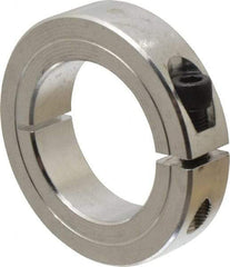 Climax Metal Products - 1-1/2" Bore, Aluminum, One Piece Clamp Collar - 2-3/8" Outside Diam, 9/16" Wide - Makers Industrial Supply