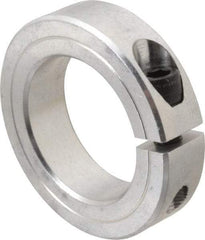 Climax Metal Products - 1-3/4" Bore, Aluminum, One Piece Clamp Collar - 2-3/4" Outside Diam, 11/16" Wide - Makers Industrial Supply