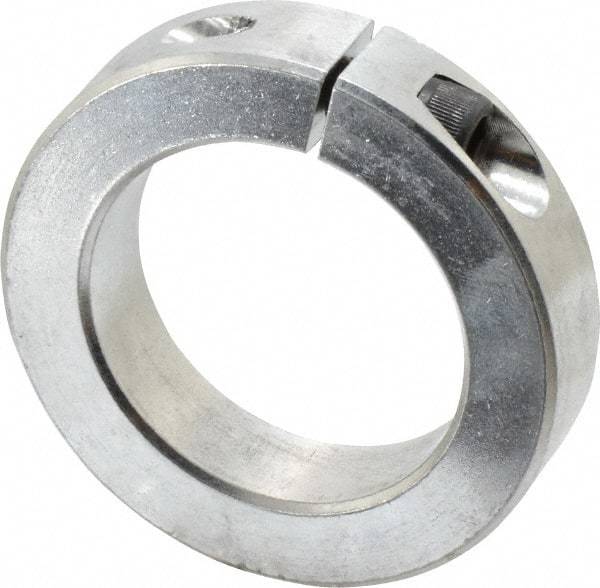 Climax Metal Products - 2" Bore, Aluminum, One Piece Clamp Collar - 3" Outside Diam, 11/16" Wide - Makers Industrial Supply