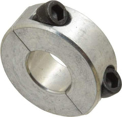 Climax Metal Products - 1/2" Bore, Aluminum, Two Piece Shaft Collar - 1-1/8" Outside Diam, 13/32" Wide - Makers Industrial Supply