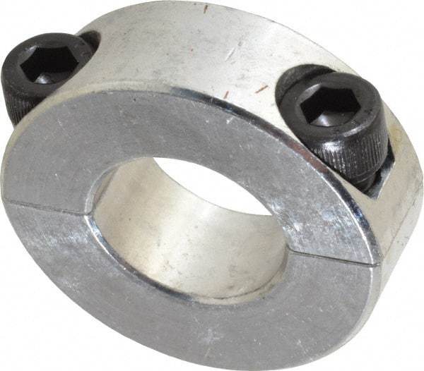 Climax Metal Products - 3/4" Bore, Aluminum, Two Piece Shaft Collar - 1-1/2" Outside Diam, 1/2" Wide - Makers Industrial Supply