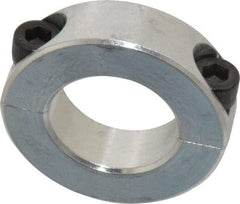 Climax Metal Products - 1" Bore, Aluminum, Two Piece Shaft Collar - 1-3/4" Outside Diam, 1/2" Wide - Makers Industrial Supply