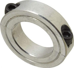 Climax Metal Products - 1-1/4" Bore, Aluminum, Two Piece Shaft Collar - 2-1/16" Outside Diam, 1/2" Wide - Makers Industrial Supply