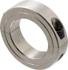 Climax Metal Products - 1-1/2" Bore, Aluminum, Two Piece Shaft Collar - 2-3/8" Outside Diam, 9/16" Wide - Makers Industrial Supply