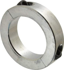 Climax Metal Products - 2" Bore, Aluminum, Two Piece Shaft Collar - 3" Outside Diam, 11/16" Wide - Makers Industrial Supply