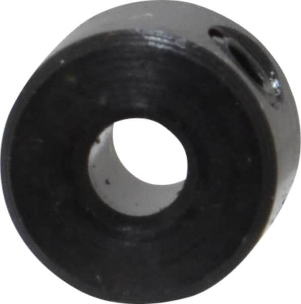 Climax Metal Products - 1/8" Bore, Steel, Set Screw Shaft Collar - 3/8" Outside Diam, 1/4" Wide - Makers Industrial Supply