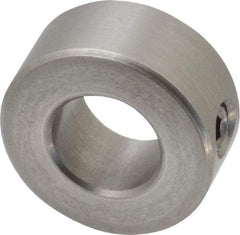 Climax Metal Products - 1/2" Bore, Stainless Steel, Set Screw Shaft Collar - 1" Outside Diam, 7/16" Wide - Makers Industrial Supply