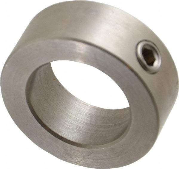 Climax Metal Products - 15/16" Bore, Stainless Steel, Set Screw Shaft Collar - 1-1/2" Outside Diam, 9/16" Wide - Makers Industrial Supply