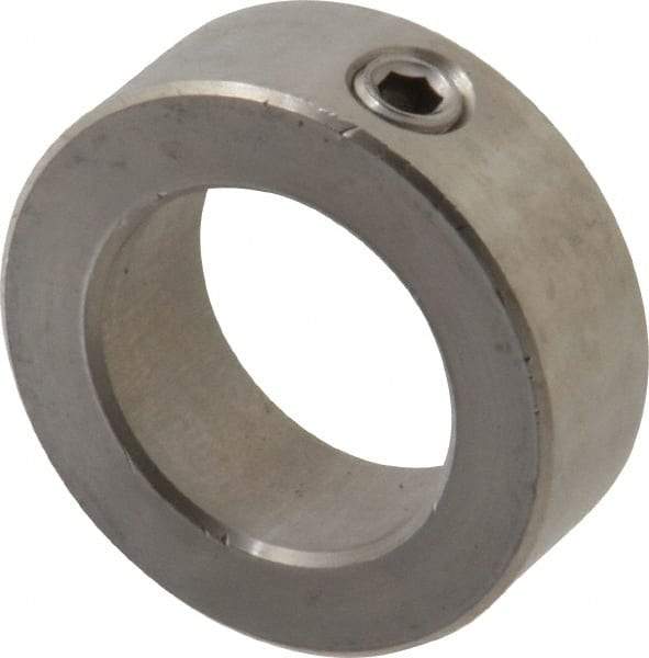 Climax Metal Products - 1-1/4" Bore, Stainless Steel, Set Screw Shaft Collar - 2" Outside Diam, 11/16" Wide - Makers Industrial Supply