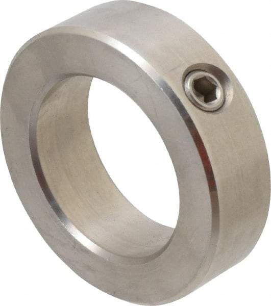 Climax Metal Products - 1-15/16" Bore, Stainless Steel, Set Screw Shaft Collar - 3" Outside Diam, 7/8" Wide - Makers Industrial Supply