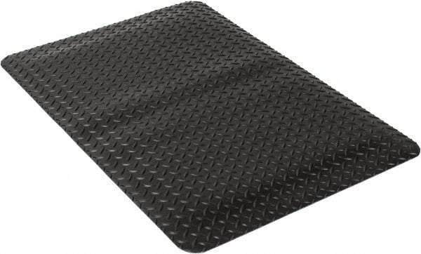 Wearwell - 3' Long x 2' Wide, Dry Environment, Anti-Fatigue Matting - Black, Vinyl with Urethane Sponge Base, Beveled on 4 Sides - Makers Industrial Supply