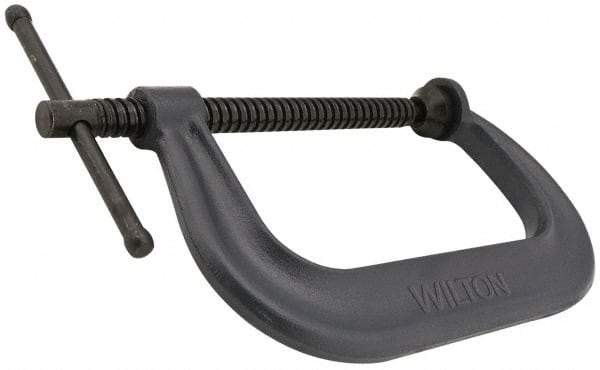 Wilton - Regular-Duty 12-1/4" Max Opening, 6-5/16" Throat Depth, Forged Steel Standard C-Clamp - 9,300 Lb Capacity, 2" Min Opening, Deep Throat - Makers Industrial Supply