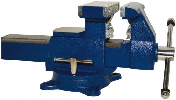 Yost Vises - 6-1/2" Jaw Width x 11" (Reversed), 7" (Regular) Jaw Opening Capacity, 3" (Reversed), 4" (Regular) Throat Depth, Bench & Pipe Combination Vise - 1/8 to 3-1/2" Pipe Capacity, Swivel Base, Bolt Down Attachment, Ductile Iron - Makers Industrial Supply