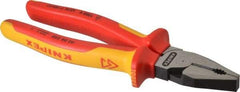 Knipex - 8" OAL, 1/2" Capacity, Lineman's - 1-7/16" Jaw Length x 1" Jaw Width - Makers Industrial Supply