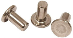 RivetKing - 0.107" Body Diam, Flat Steel Tinners Solid Rivet - 0.198" Length Under Head - Makers Industrial Supply