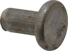 RivetKing - 0.227" Body Diam, Flat Steel Tinners Solid Rivet - 0.448" Length Under Head - Makers Industrial Supply