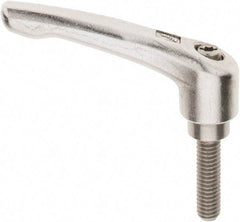 KIPP - 5/16-18, 17/32" Hub Diam, Stainless Steel Threaded Stud Adjustable Clamping Handle - 30mm Stud Length, 74.5mm OAL, 42.5mm High - Makers Industrial Supply