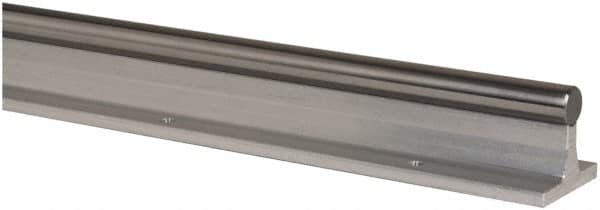 Thomson Industries - 1/2" Shaft Diam, 1-1/2" Base Width, Steel Shaft, Aluminum Rail, Round Shaft Assemblies - 24" Long, 1/4" Neck Width - Makers Industrial Supply